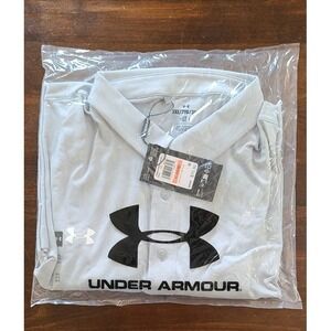 Under Armour Playoff 3.0 Polo Tour Stripe Shirt Mens 3XL Golf Performance Grey